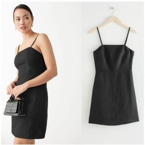 & Other Stories Fitted Linen Blend Mini Dress 8
